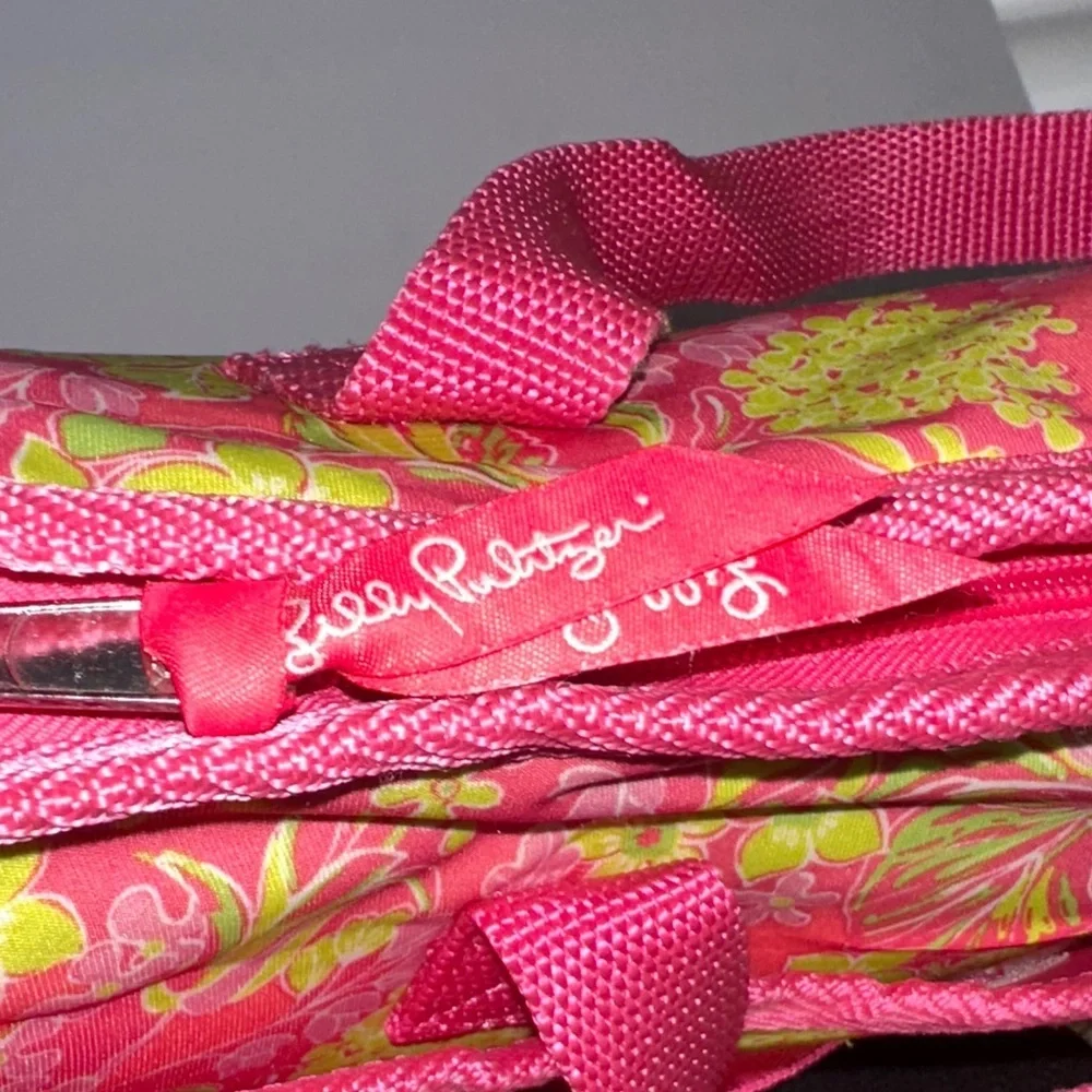 Lilly Pulitzer laptop tote bag Floral Pink and Green